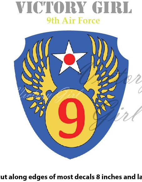 US Ninth Air Force Insignia WWII Vinyl Sticker