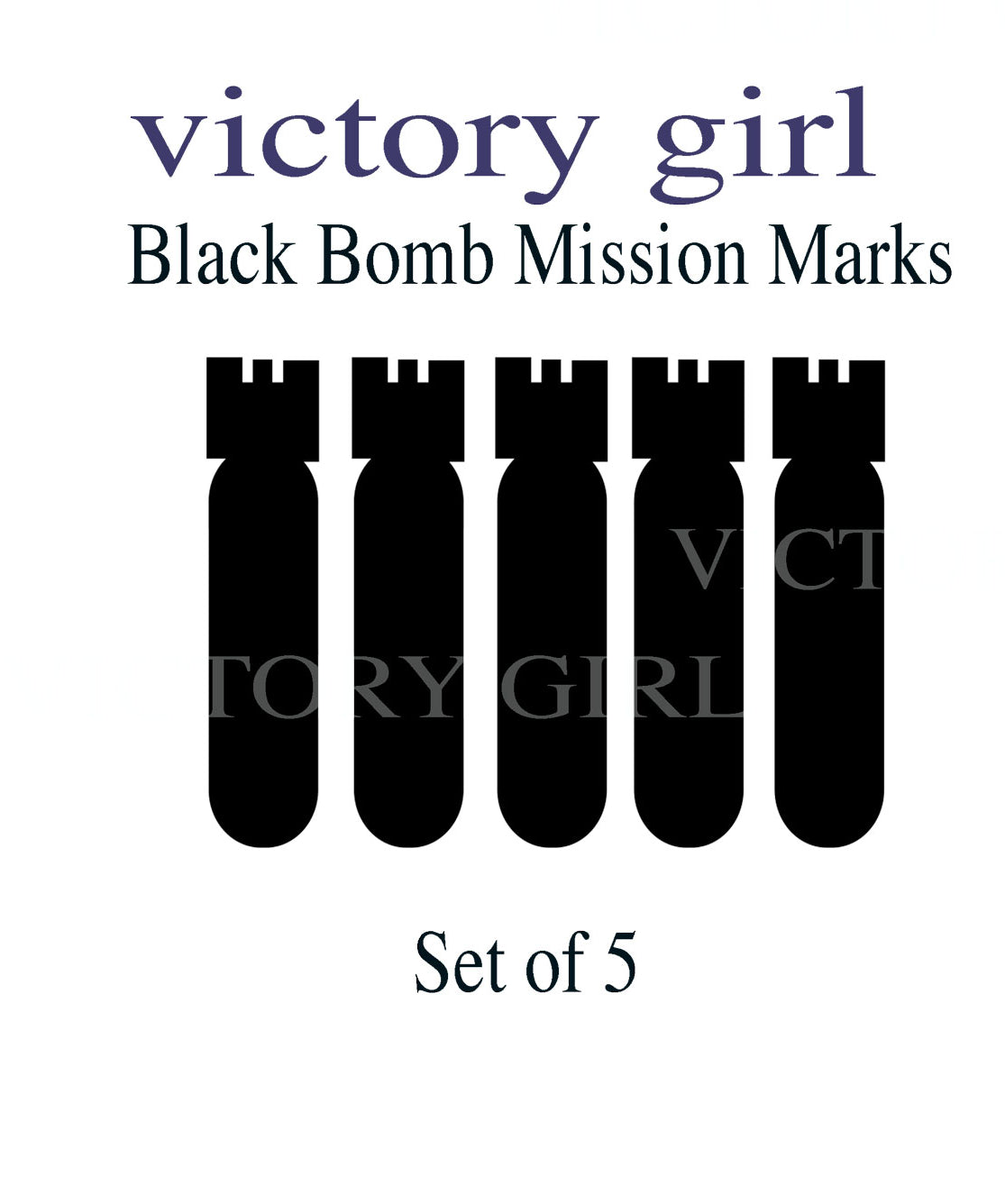 Black- Bomb Mission Markings Vinyl Decal Sticker