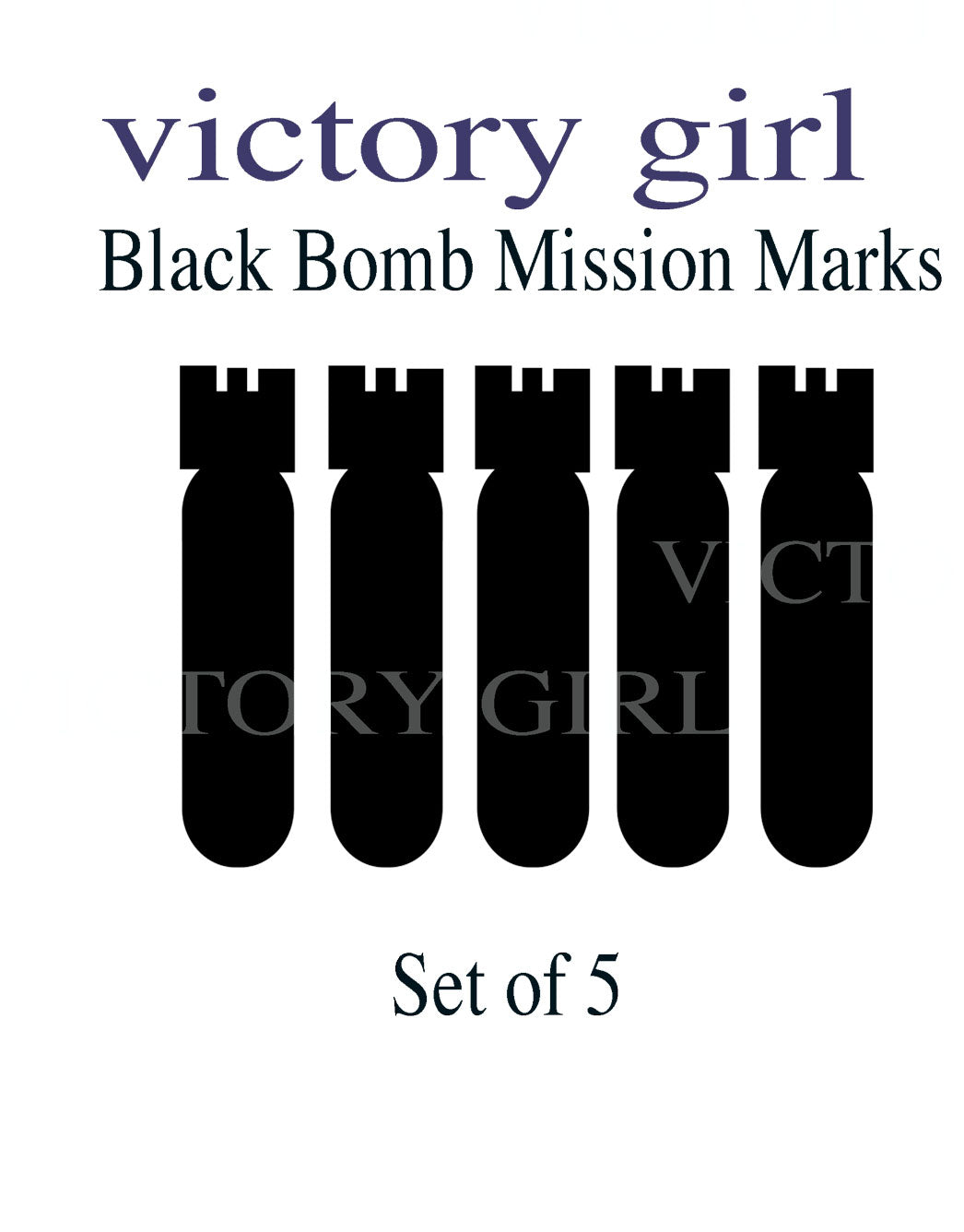 Black- Bomb Mission Markings Vinyl Decal Sticker