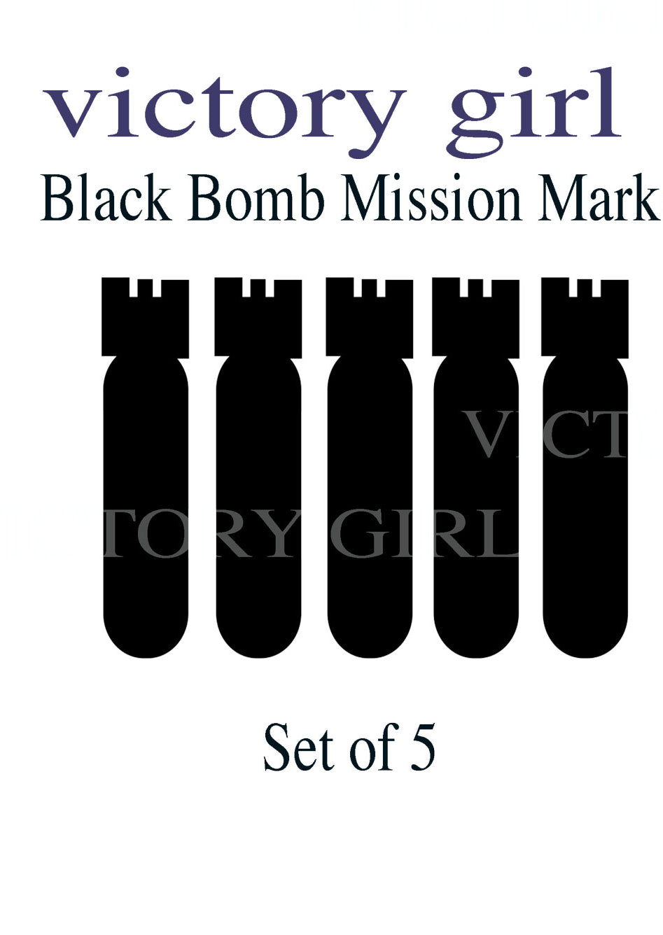 Black- Bomb Mission Markings Vinyl Decal Sticker