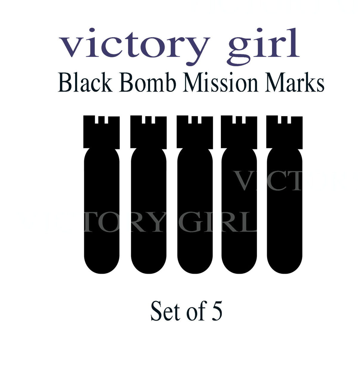 Black- Bomb Mission Markings Vinyl Decal Sticker