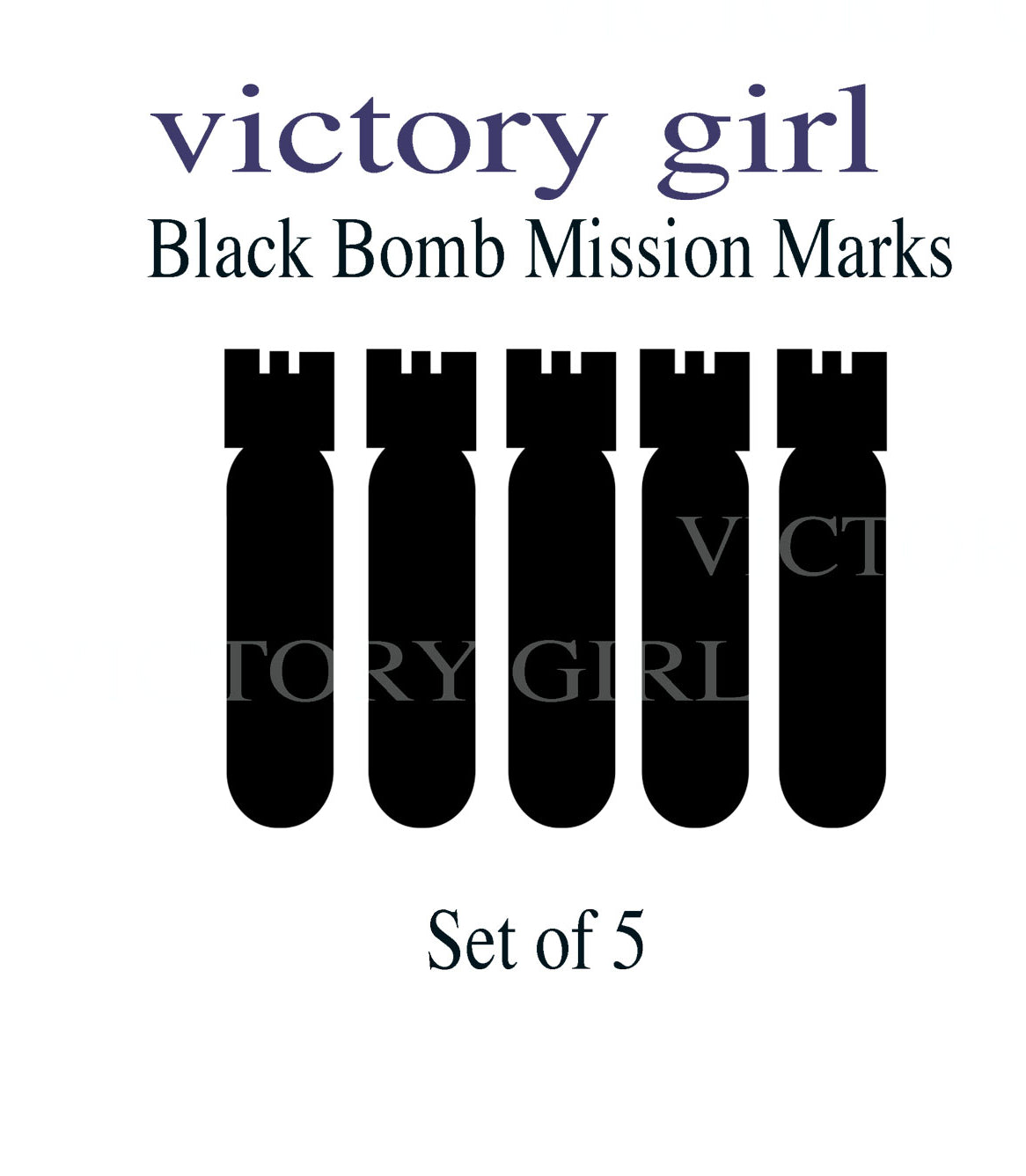 Black- Bomb Mission Markings Vinyl Decal Sticker