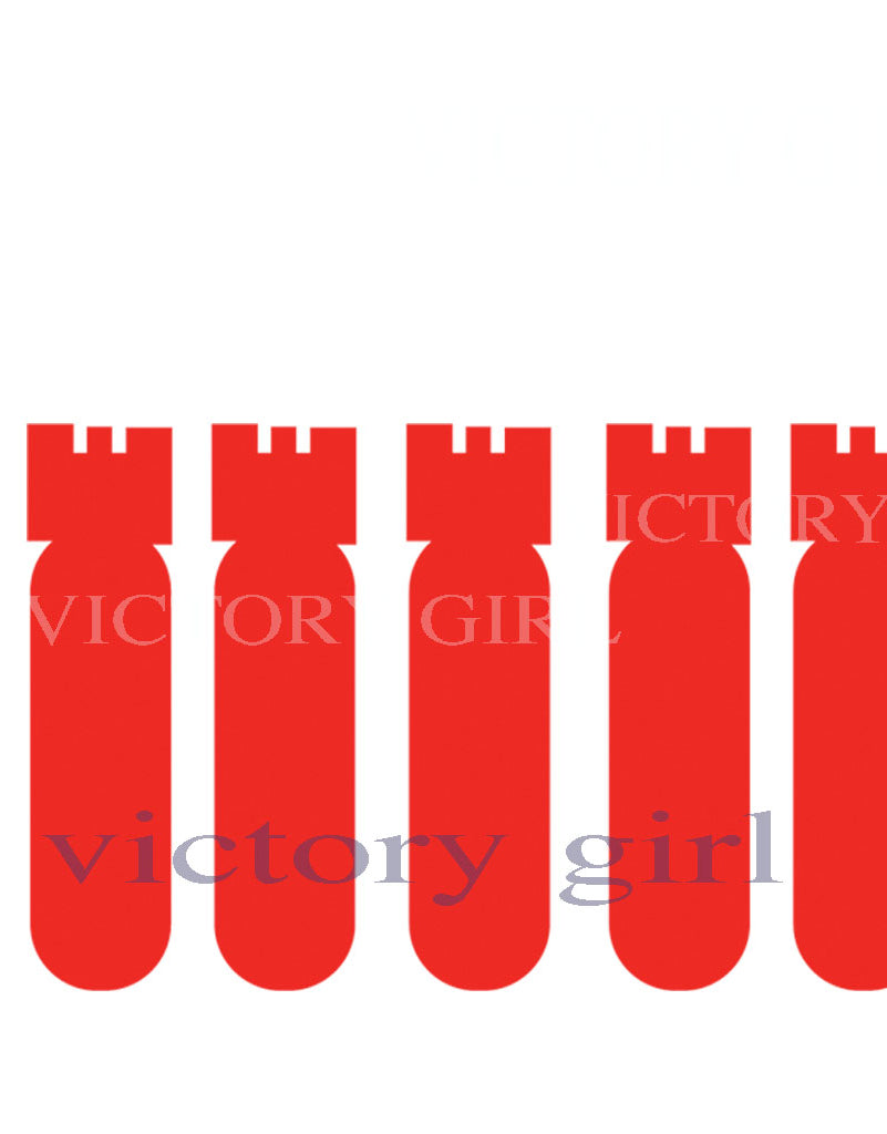 Red- Bomb Mission Markings Vinyl Decal Sticker