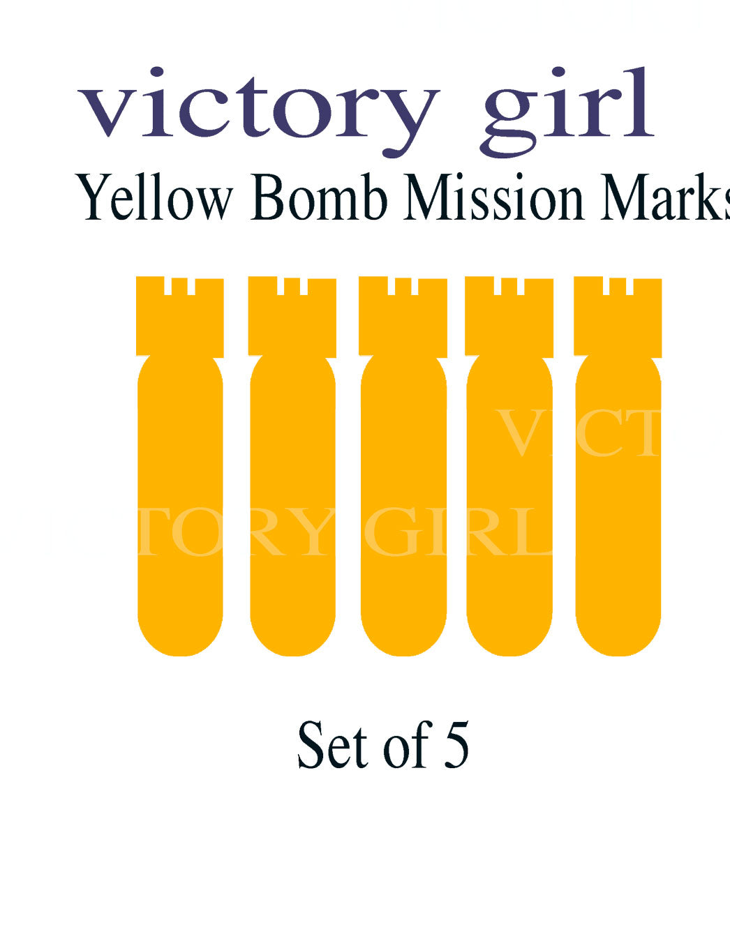 Yellow- Bomb Mission Markings Vinyl Decal Sticker