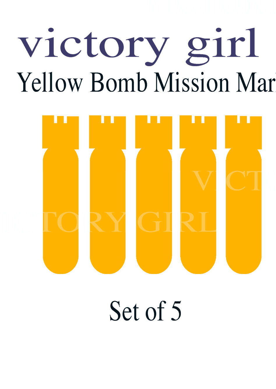 Yellow- Bomb Mission Markings Vinyl Decal Sticker