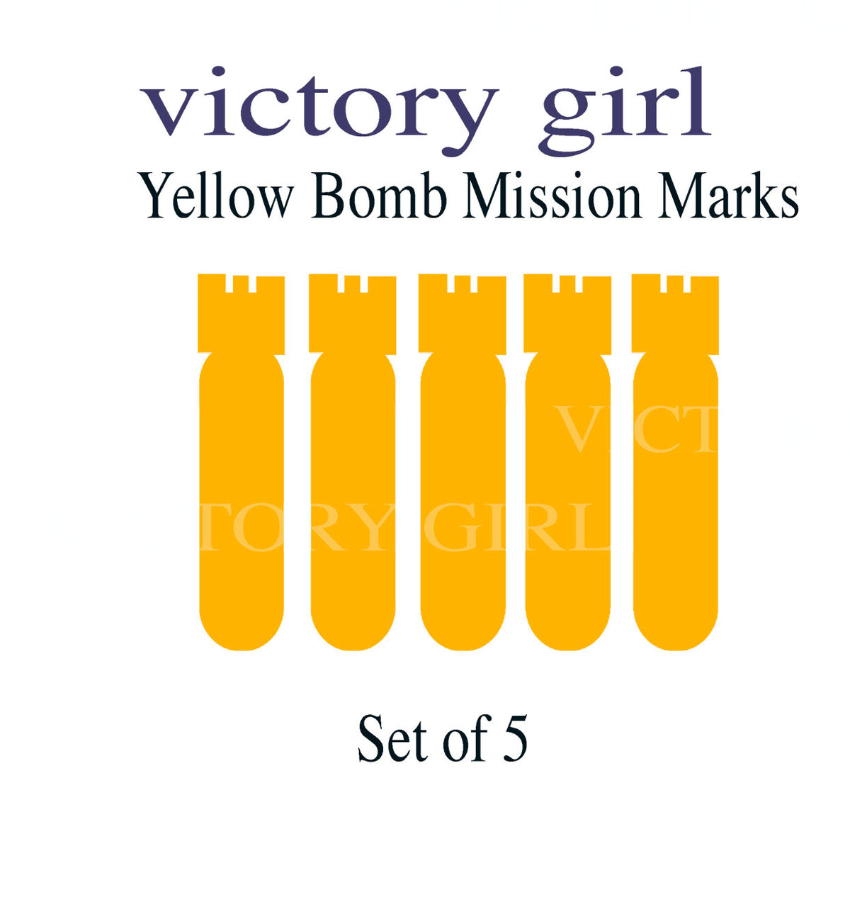Yellow- Bomb Mission Markings Vinyl Decal Sticker