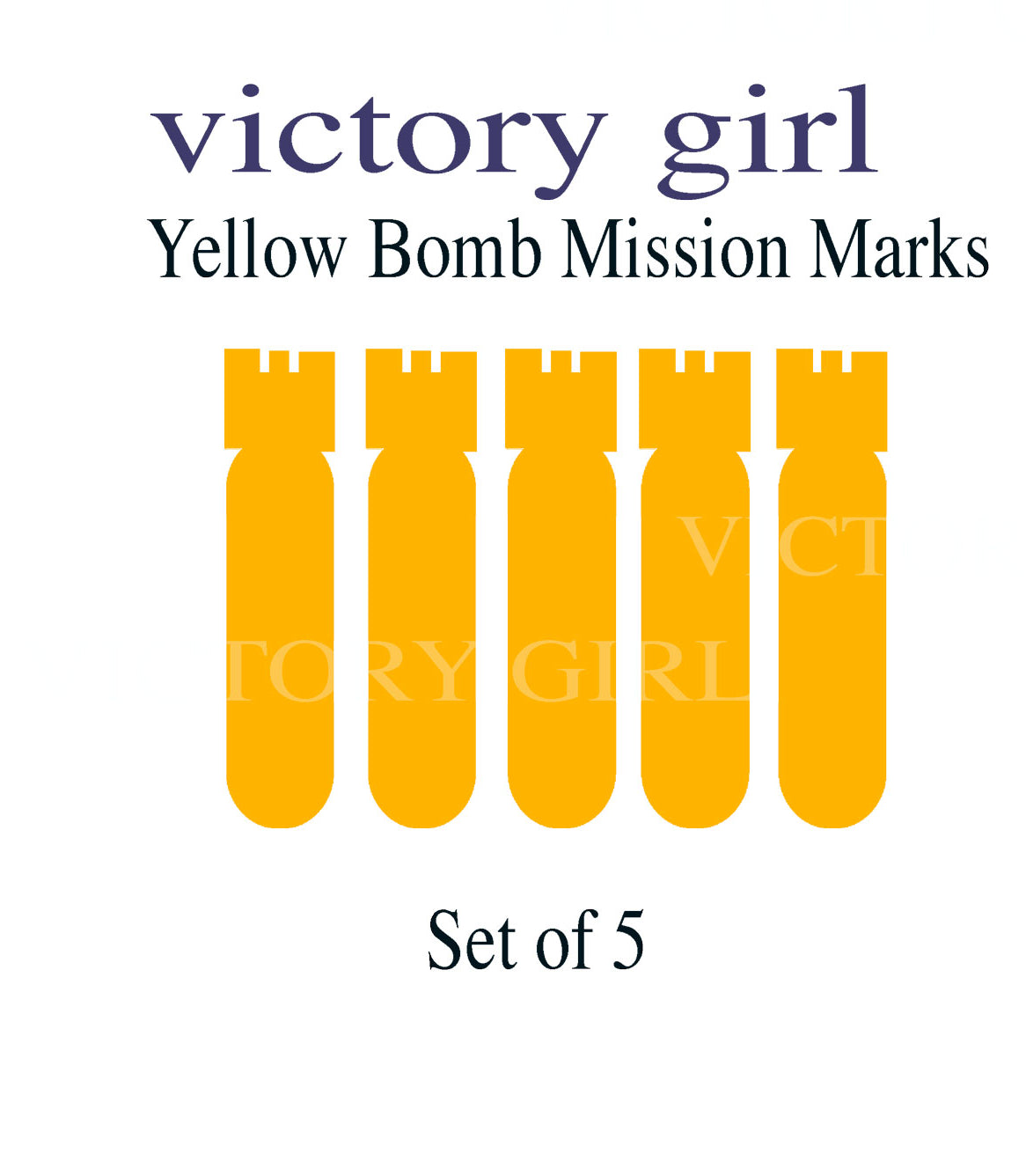 Yellow- Bomb Mission Markings Vinyl Decal Sticker