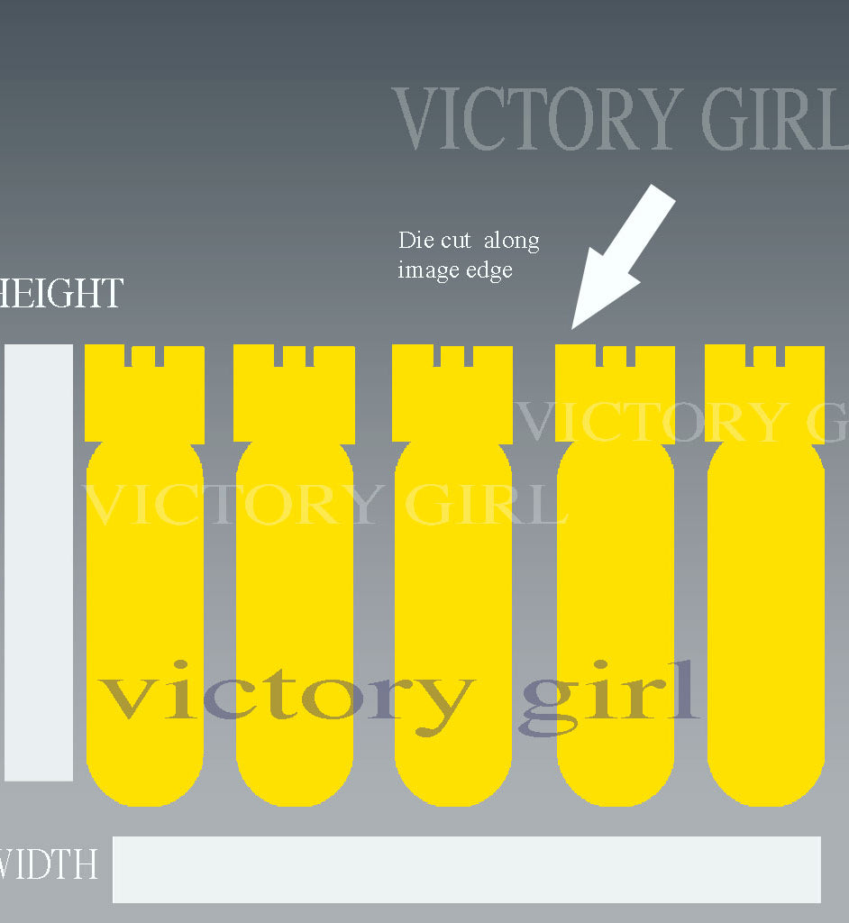 Yellow- Bomb Mission Markings Vinyl Decal Sticker
