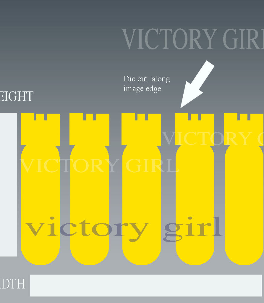 Yellow- Bomb Mission Markings Vinyl Decal Sticker