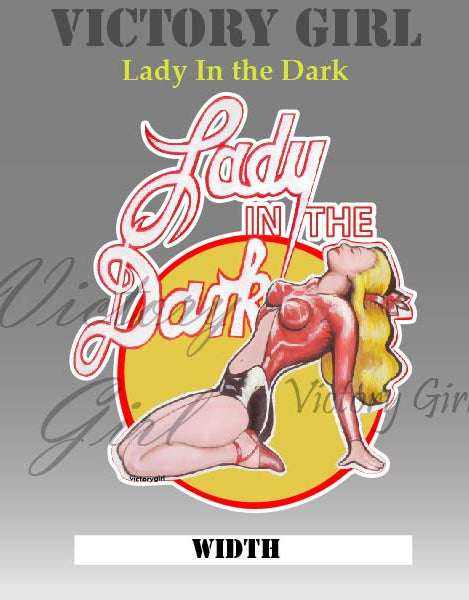 Lady in the Dark Nose Art Vinyl Decal Sticker - Red