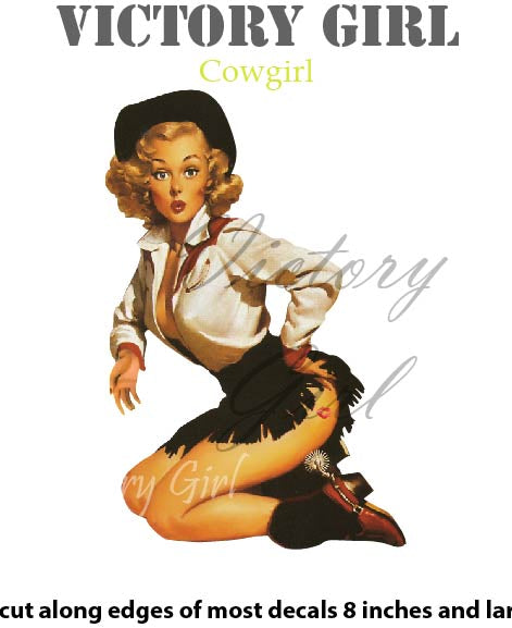 Cowgirl Nose Art Vinyl Decal Sticker
