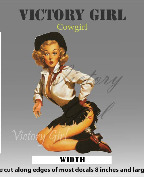 Cowgirl Nose Art Vinyl Decal Sticker
