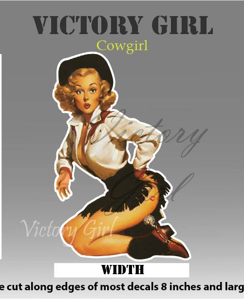 Cowgirl Nose Art Vinyl Decal Sticker