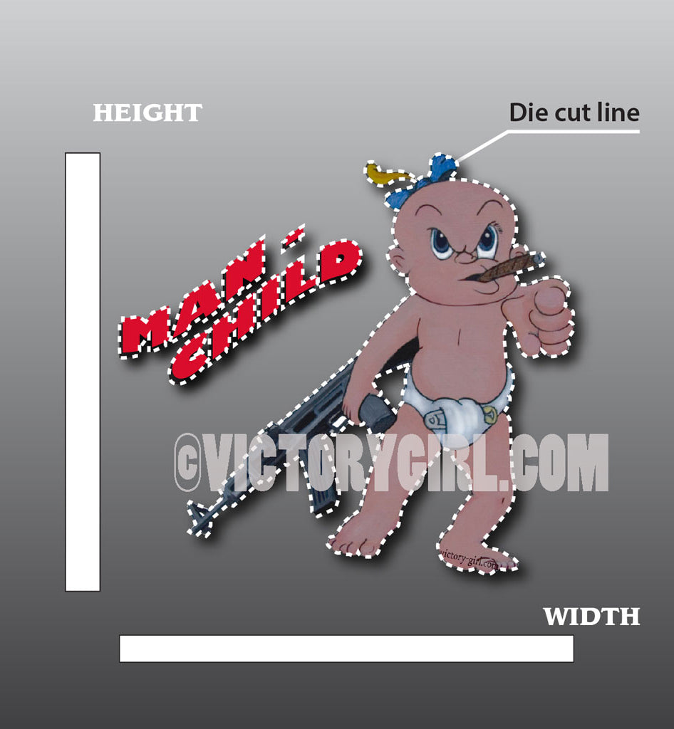 Man Child Nose Art Vinyl Decal Sticker