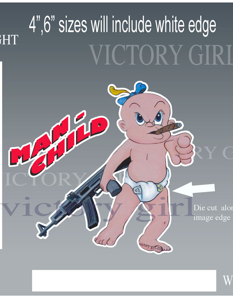 Man Child Nose Art Vinyl Decal Sticker