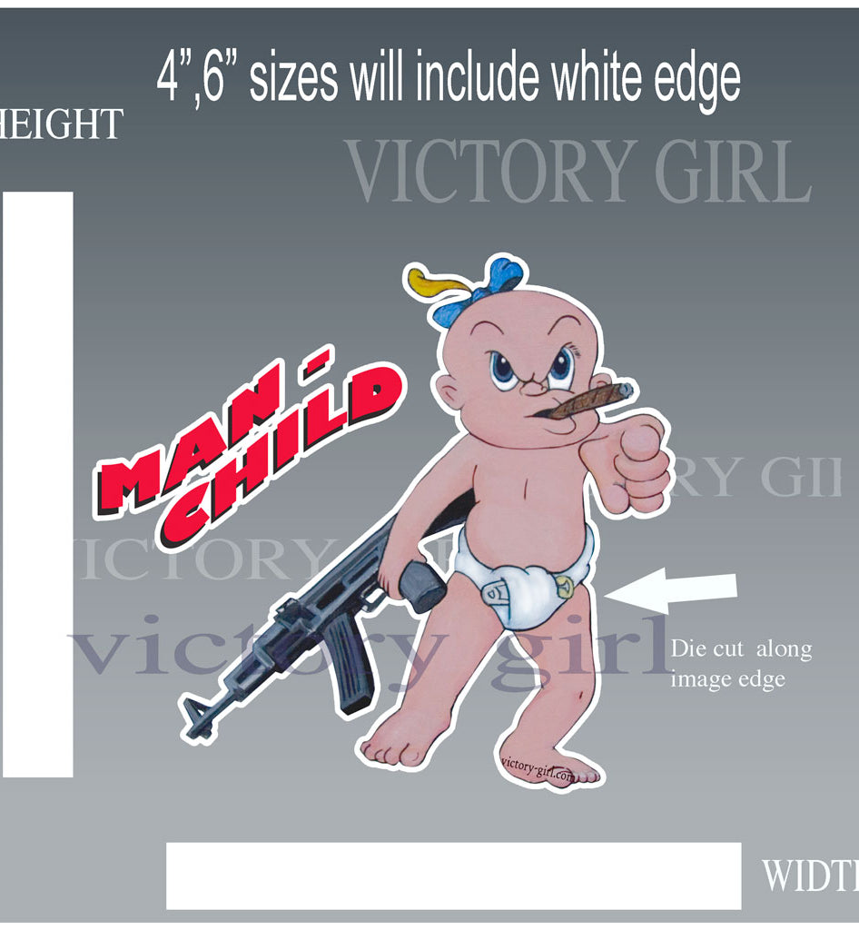 Man Child Nose Art Vinyl Decal Sticker