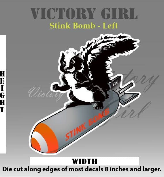 Stink Bomb Nose Art Vinyl Decal Sticker