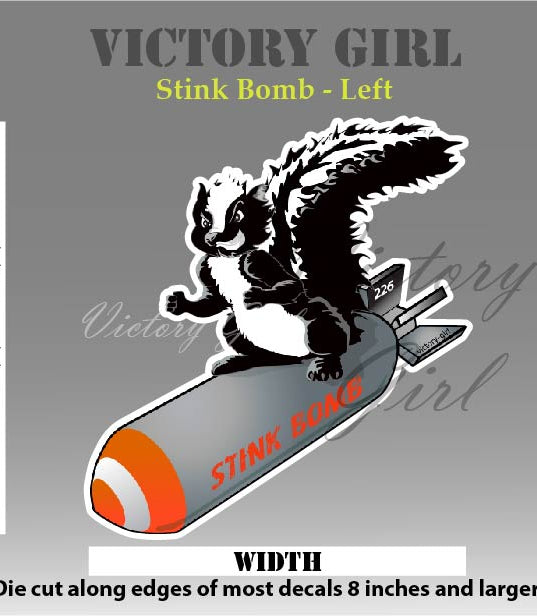 Stink Bomb Nose Art Vinyl Decal Sticker