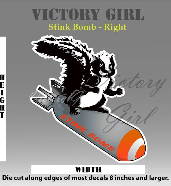Stink Bomb Nose Art Vinyl Decal Sticker
