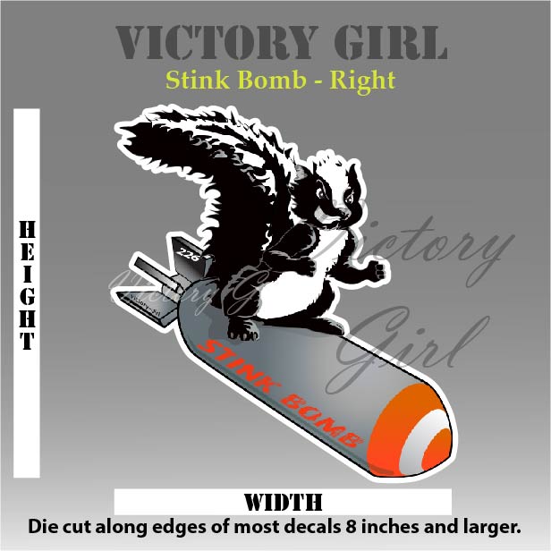 Stink Bomb Nose Art Vinyl Decal Sticker