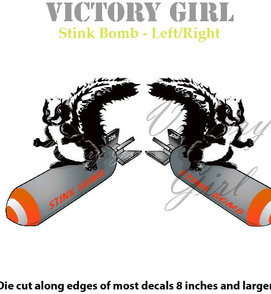 Stink Bomb Nose Art Vinyl Decal Sticker