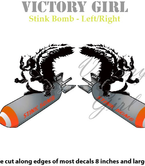 Stink Bomb Nose Art Vinyl Decal Sticker