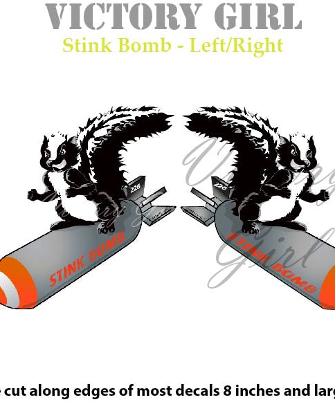 Stink Bomb Nose Art Vinyl Decal Sticker