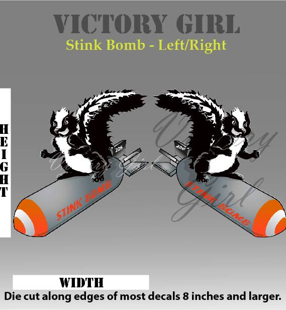 Stink Bomb Nose Art Vinyl Decal Sticker