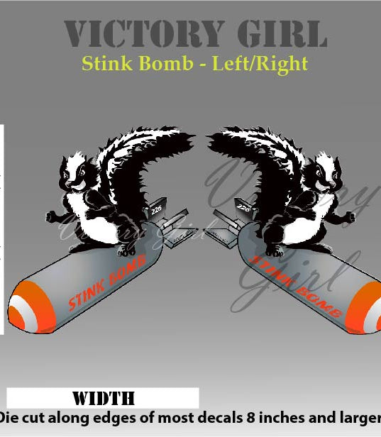 Stink Bomb Nose Art Vinyl Decal Sticker