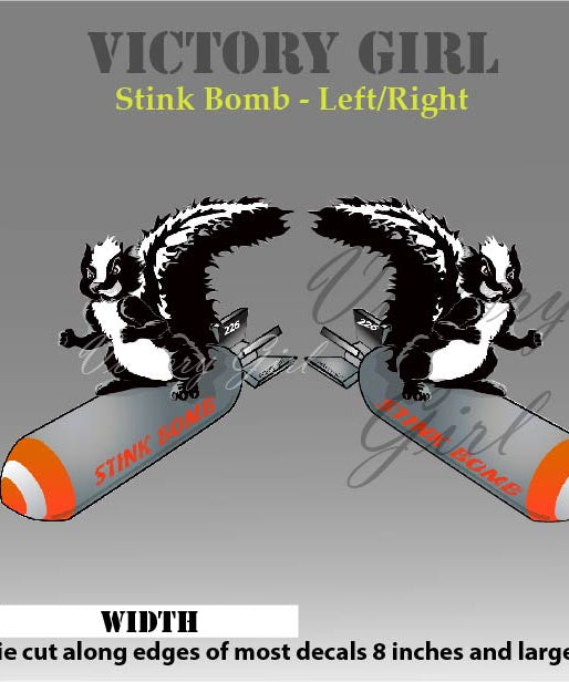 Stink Bomb Nose Art Vinyl Decal Sticker