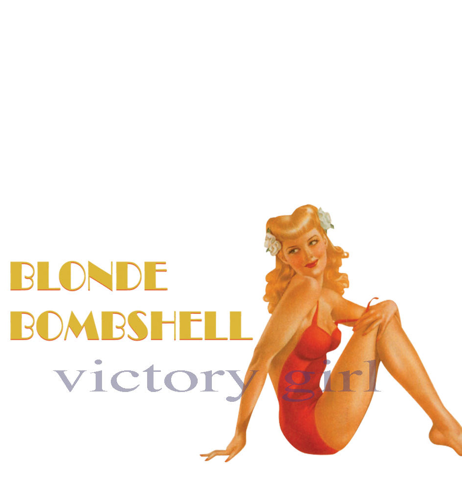 Blonde Bombshell Nose Art Vinyl Decal Sticker