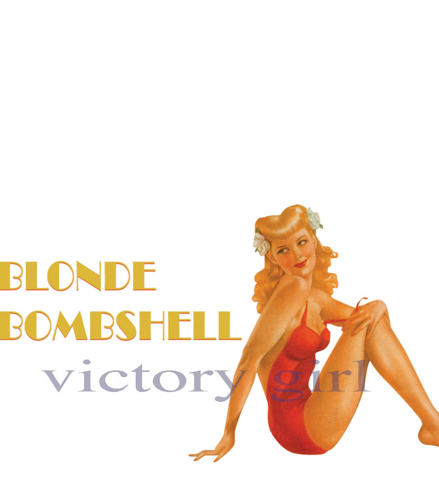 Blonde Bombshell Nose Art Vinyl Decal Sticker