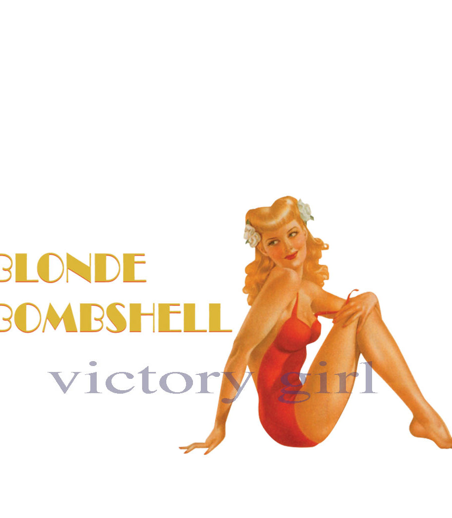 Blonde Bombshell Nose Art Vinyl Decal Sticker