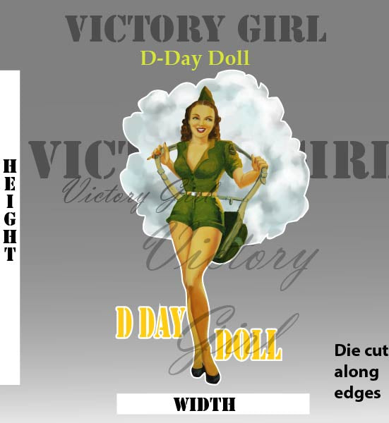 D-Day Doll Nose Art Vinyl Decal Sticker