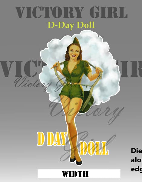 D-Day Doll Nose Art Vinyl Decal Sticker