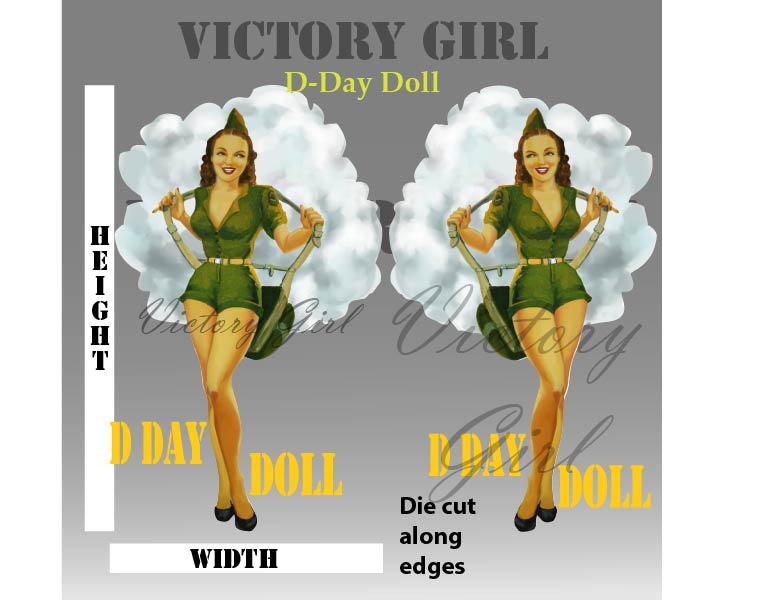 D-Day Doll Nose Art Vinyl Decal Sticker