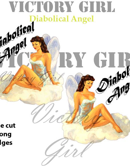 Diabolical Angel Nose Art Vinyl Decal Sticker