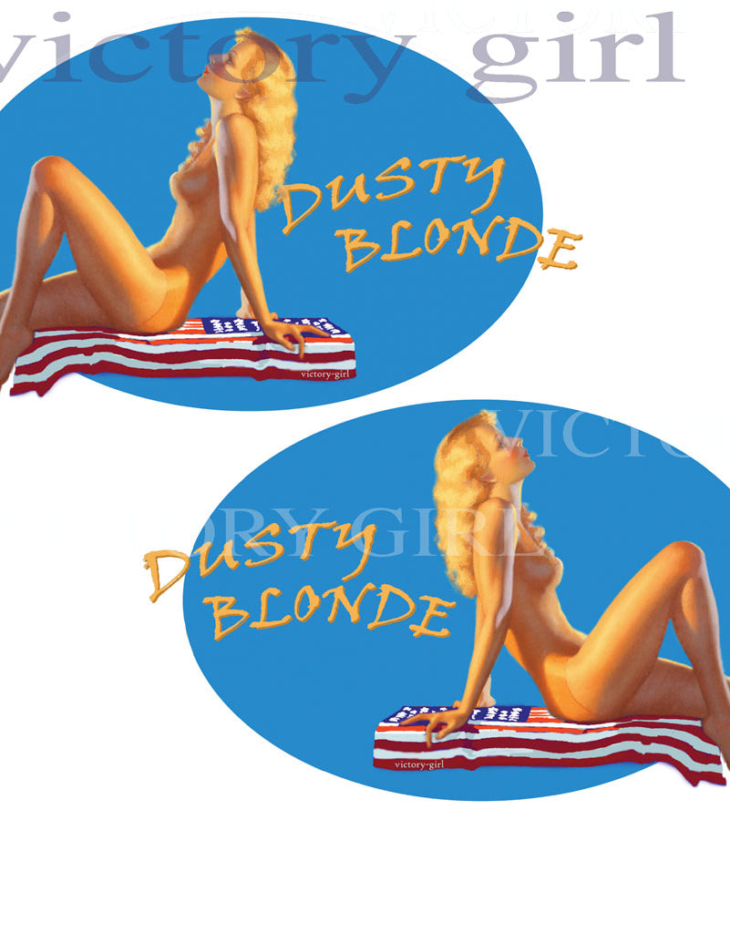 Dusty Blonde - USA Flag Vinyl Decal Sticker