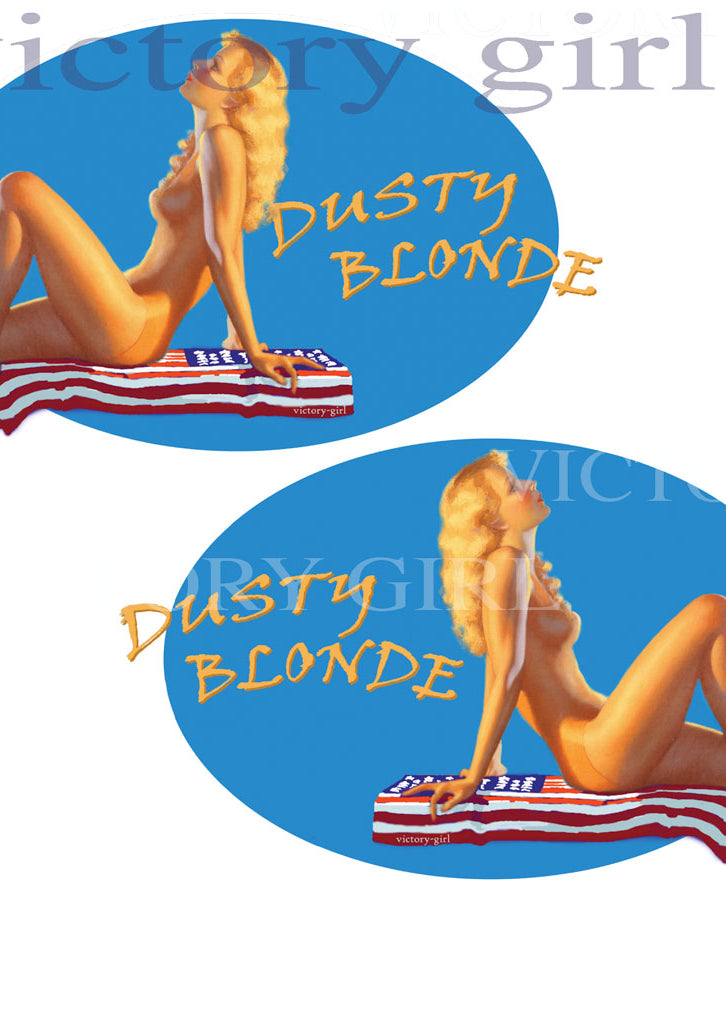 Dusty Blonde - USA Flag Vinyl Decal Sticker