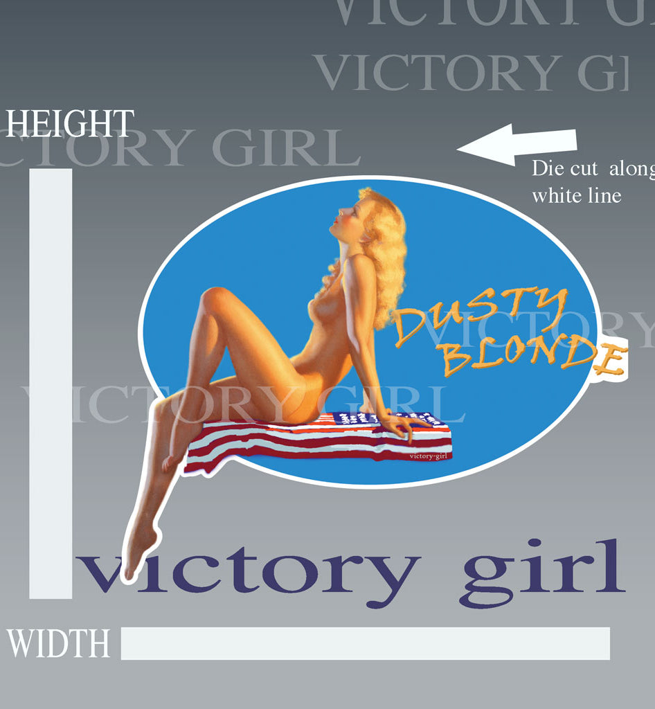 Dusty Blonde - USA Flag Vinyl Decal Sticker