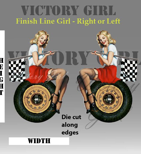Finish Line Girl - No Background Vinyl Decal Sticker