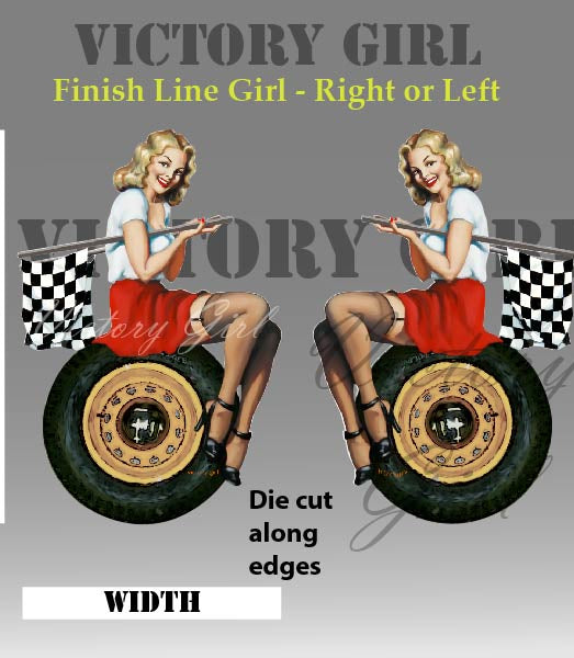 Finish Line Girl - No Background Vinyl Decal Sticker