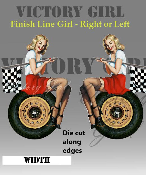 Finish Line Girl - No Background Vinyl Decal Sticker