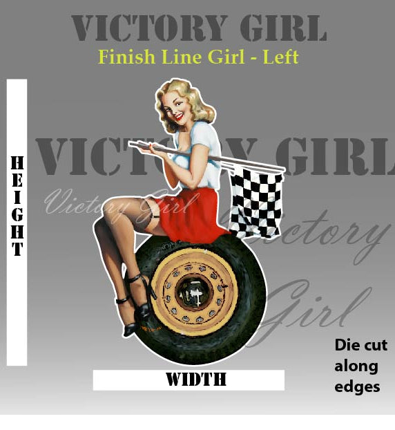 Finish Line Girl - No Background Vinyl Decal Sticker