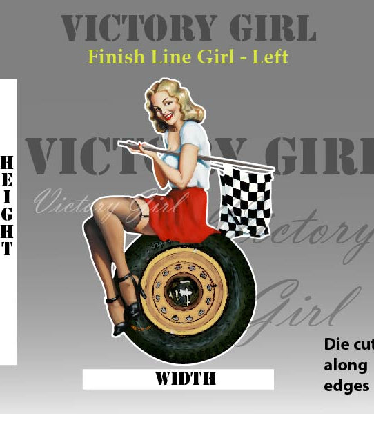 Finish Line Girl - No Background Vinyl Decal Sticker