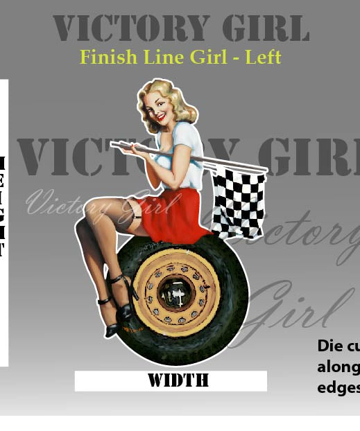 Finish Line Girl - No Background Vinyl Decal Sticker