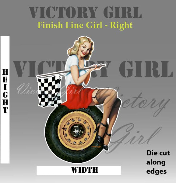 Finish Line Girl - No Background Vinyl Decal Sticker