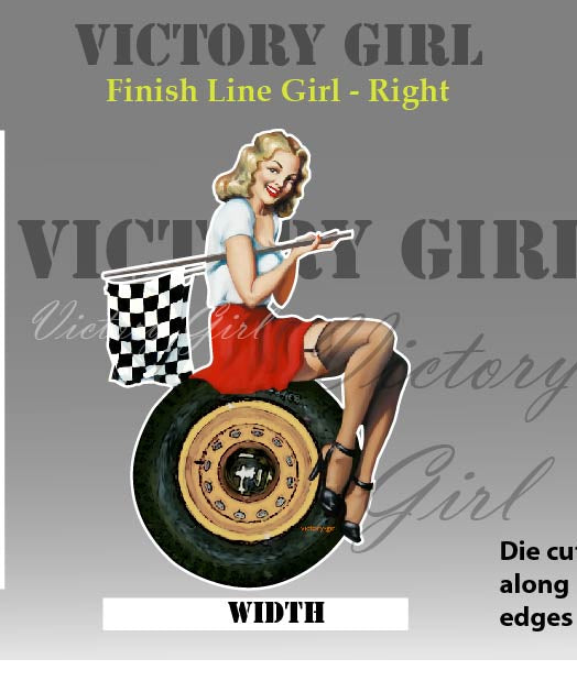 Finish Line Girl - No Background Vinyl Decal Sticker