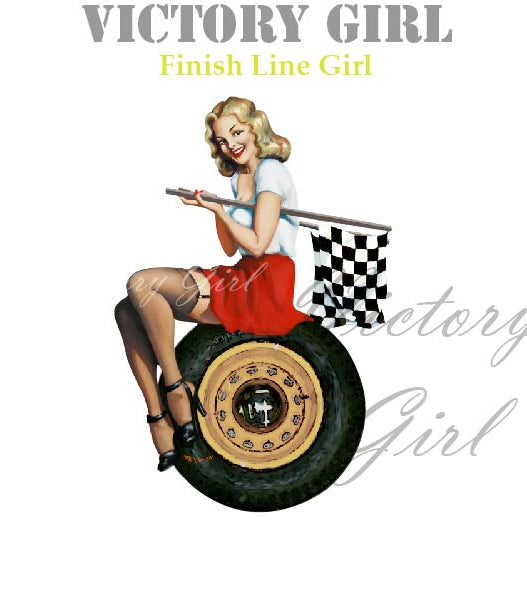 Finish Line Girl - No Background Vinyl Decal Sticker