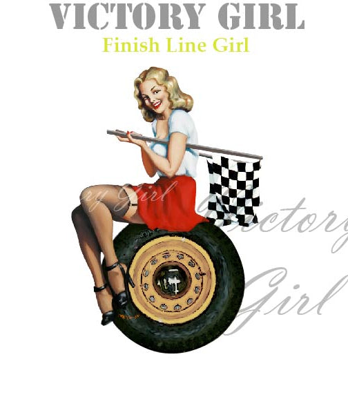 Finish Line Girl - No Background Vinyl Decal Sticker